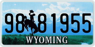 WY license plate 9881955