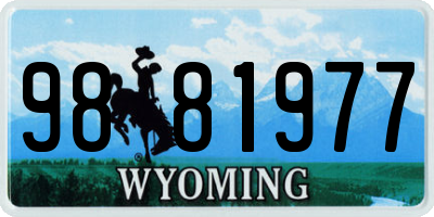 WY license plate 9881977