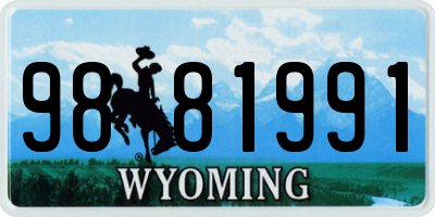 WY license plate 9881991