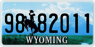 WY license plate 9882011