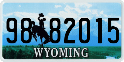 WY license plate 9882015