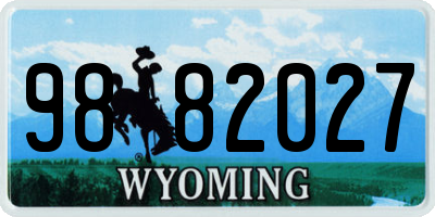 WY license plate 9882027