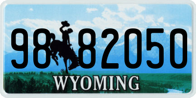 WY license plate 9882050