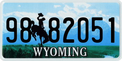WY license plate 9882051