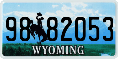 WY license plate 9882053