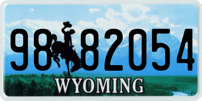 WY license plate 9882054
