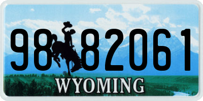 WY license plate 9882061