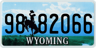 WY license plate 9882066