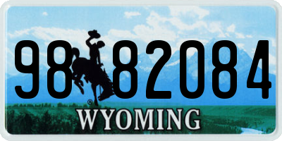 WY license plate 9882084