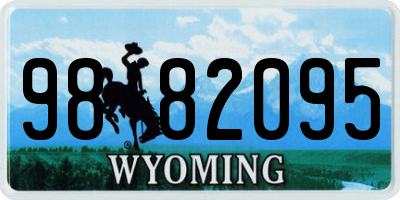 WY license plate 9882095