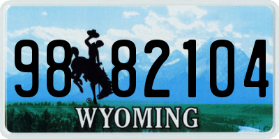 WY license plate 9882104