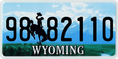 WY license plate 9882110