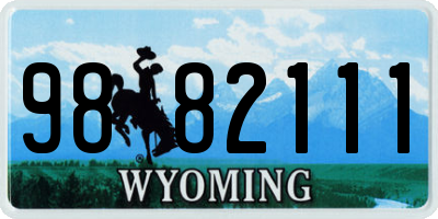 WY license plate 9882111