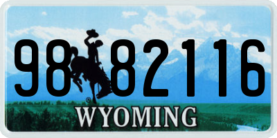 WY license plate 9882116