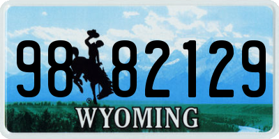 WY license plate 9882129