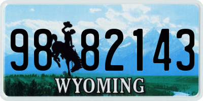 WY license plate 9882143