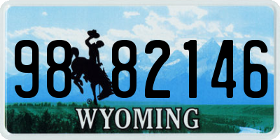 WY license plate 9882146