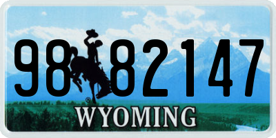 WY license plate 9882147