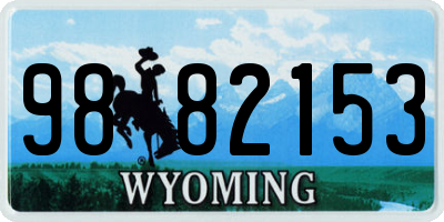 WY license plate 9882153
