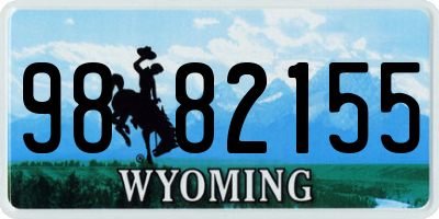 WY license plate 9882155