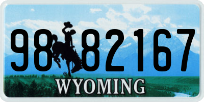 WY license plate 9882167