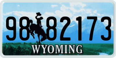 WY license plate 9882173