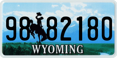 WY license plate 9882180