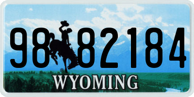 WY license plate 9882184