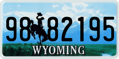 WY license plate 9882195