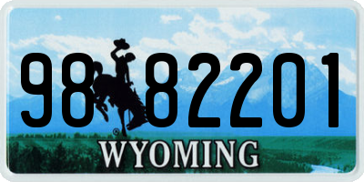 WY license plate 9882201