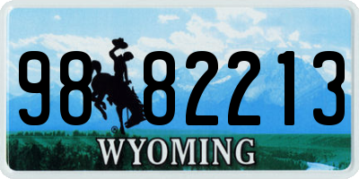 WY license plate 9882213