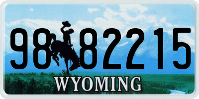 WY license plate 9882215