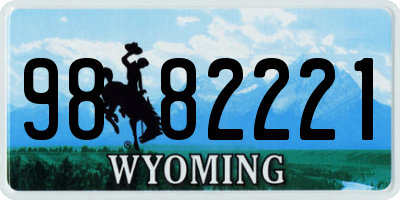 WY license plate 9882221