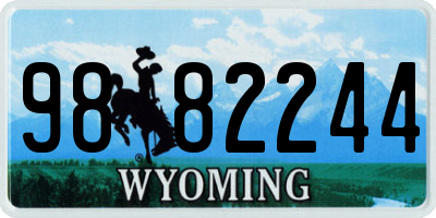 WY license plate 9882244