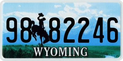 WY license plate 9882246