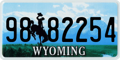 WY license plate 9882254