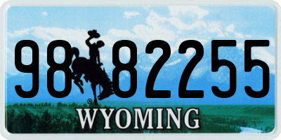 WY license plate 9882255