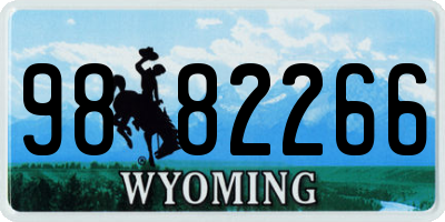 WY license plate 9882266