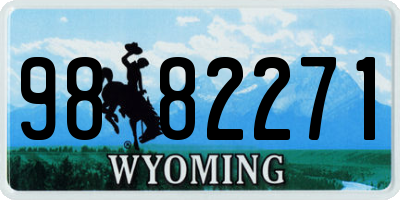 WY license plate 9882271
