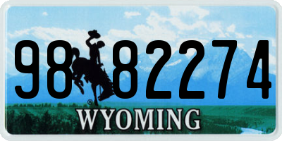 WY license plate 9882274