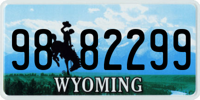 WY license plate 9882299