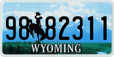WY license plate 9882311