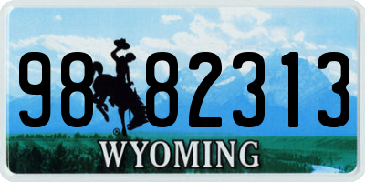 WY license plate 9882313