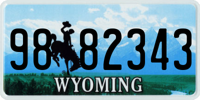 WY license plate 9882343