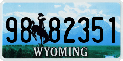 WY license plate 9882351