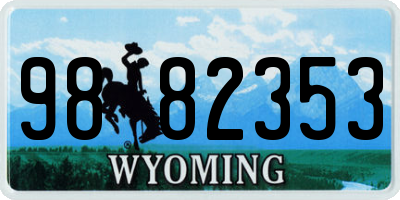 WY license plate 9882353