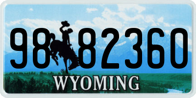 WY license plate 9882360
