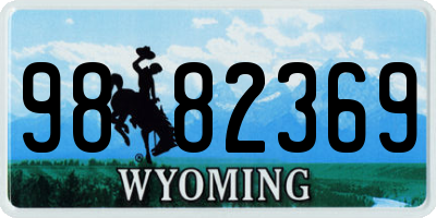 WY license plate 9882369