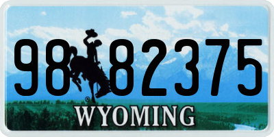 WY license plate 9882375