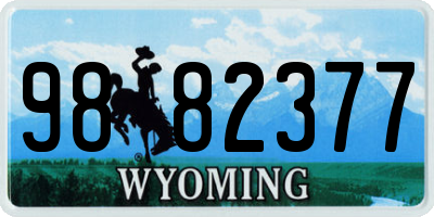 WY license plate 9882377